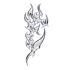 Cyber Tribal Chrome Symbol with Element