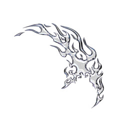 Cyber Tribal Chrome Symbol with Element