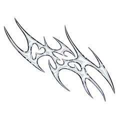 Cyber Tribal Chrome Symbol with Element