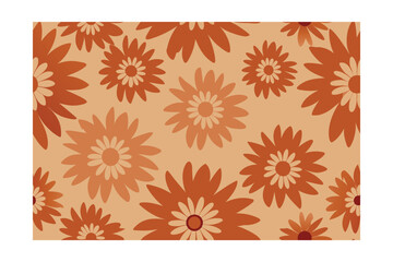Stylized autumn asters in minimal pastel orange tan flower floral