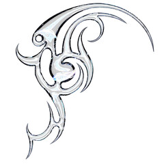 Cyber Tribal Chrome Symbol with Element