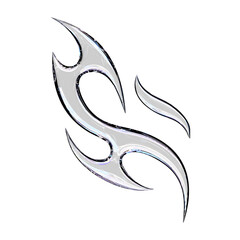 Cyber Tribal Chrome Symbol with Element