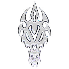 Obraz premium Cyber Tribal Chrome Symbol with Element