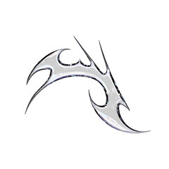 Cyber Tribal Chrome Symbol with Element