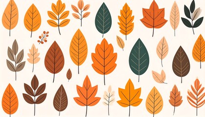 Autumn Leaves with Colorful Fall Foliage Design.
