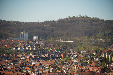Fototapeta premium Rubble Hill (Birkenkopf) for Panoramic Views of Stuttgart, Germany