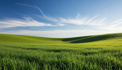 Fototapeta premium green field and blue sky