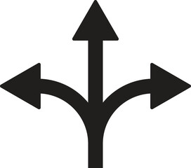 flexibility, three way direction icon vector