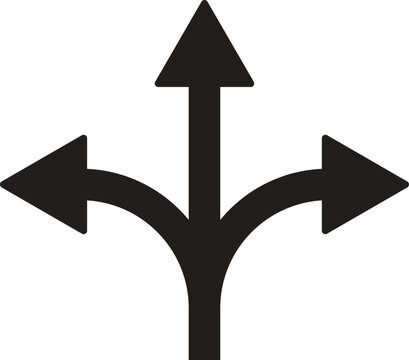 flexibility, three way direction icon vector