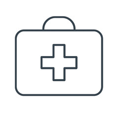 Fototapeta premium Medical center first aid kit icon transparent background