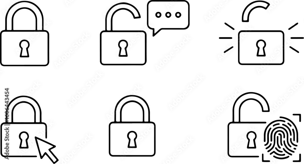 Poster vector art of collection of security and access icons