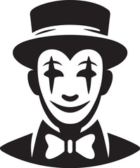 Mime artist performing silent comedy show silhouette