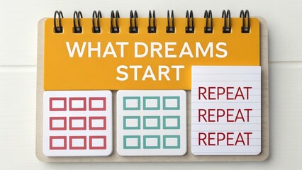 Inspirational Note with Message About Dreams on Spiral Notebook