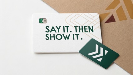 Inspirational Quote on Card with Modern Geometric Background