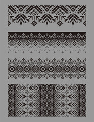Aceh Traditional Border Motif Pattern Set