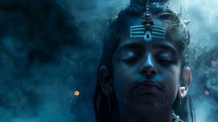 Young God Shiva Portrait Meditation Indian Culture Hinduism Divinity Spiritual