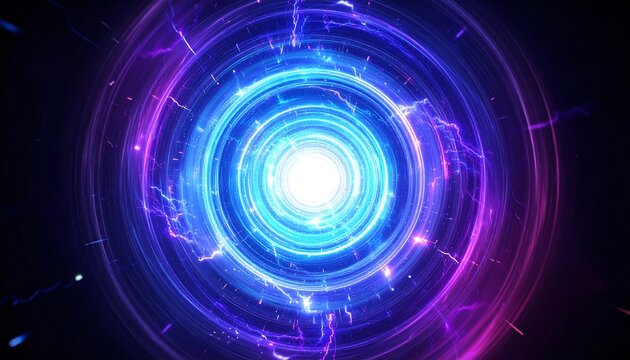 Abstract vibrant circular energy burst