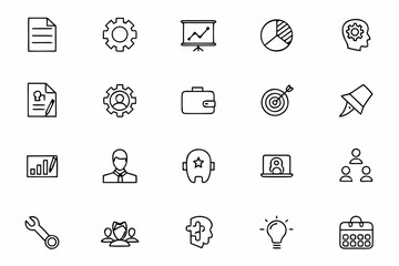 A career-focused bundle visualizing professional skills and self-improvement through elegant line illustrations. Great for job platforms, HR materials, and personal branding content