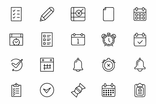 A clean and modern line art bundle focused on managing daily tasks, productivity, and goal tracking. Ideal for digital planners, coaching, and educational materials