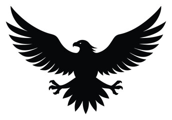 Obraz premium Majestic Eagle Silhouette with Spread Wings Symbolizing Freedom and Power