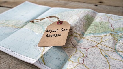 Navigating Challenges with Inspirational Message on Vintage Map