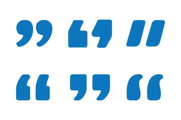 Quote mark icon set, Quotation set, customizable stroke, vector, illustration