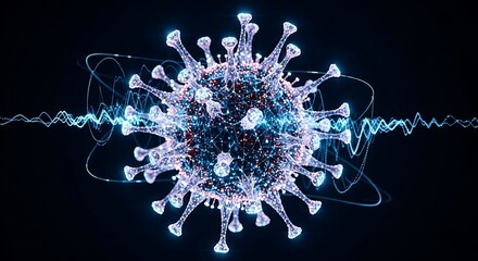 Detailed graphic representation of a virus.