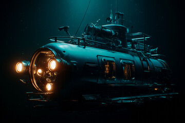 Deep-sea bathyscaphe explores the vast expanses of the ocean