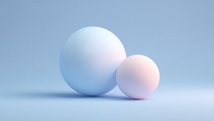 Fototapeta premium Pastel spheres on a muted background