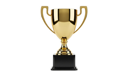 Gold trophy award championship winner success achievement competition prize victory reward best win 1st place on transparent background