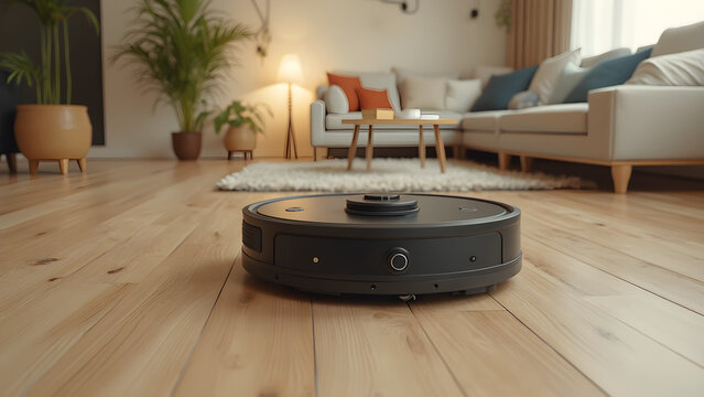 Robotic vacuum cleaner navigating obstacles. Smart home cleaning technology for efficient navigation. Ultra realistic robotic vacuum performance. Best robot vacuums for obstacle detection.
