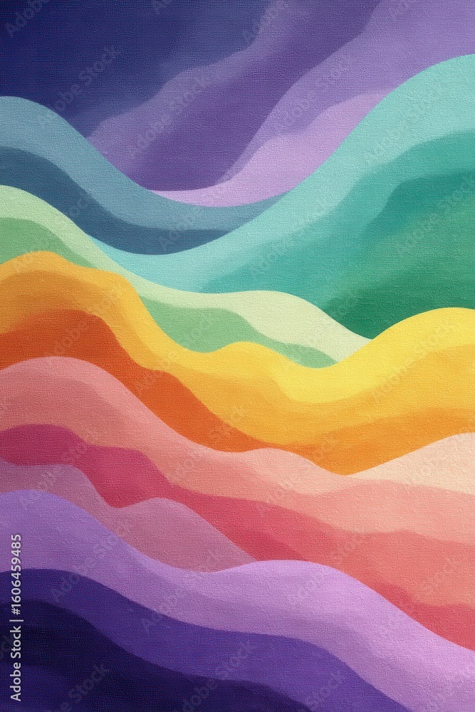 Poster abstract colorful waves forming a vibrant and textured visual composition