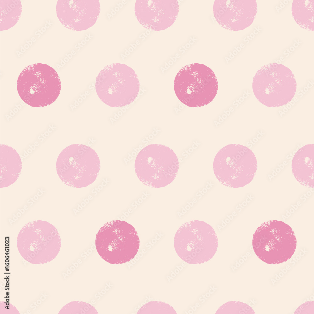 Poster polka dots coquette seamless pattern. chalk girly endless background. naive simple dot ornament repe