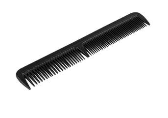 A sleek black comb placed on a clean surface, ideal for grooming and styling use