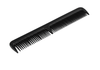 A sleek black comb placed on a clean surface, ideal for grooming and styling use