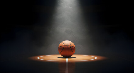 basketball ball in the dark