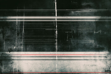 Vintage horizontal scanlines with vignette border retro CC tv video white noise or signal error background texture overlay grungy distressed dystopia core horror film backdrop