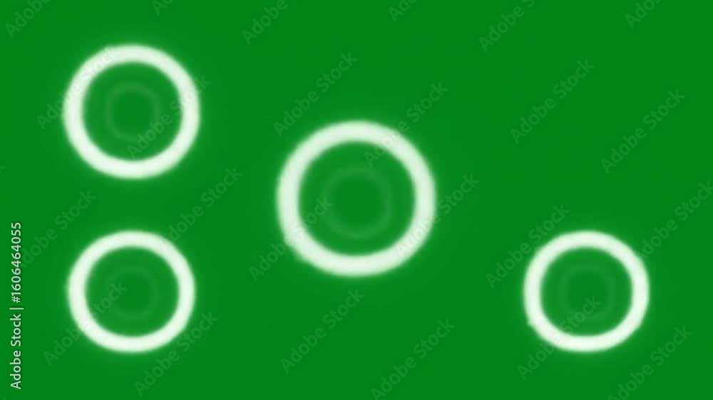 Aufkleber minimalist loading animation with glowing white circles on green background