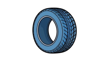Stylized blue tire graphic