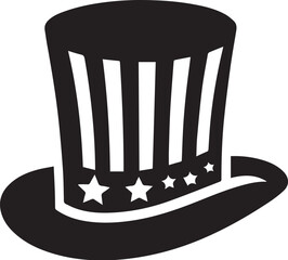 American flag magic top hat silhouette