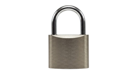 Naklejka premium Close-up of a metallic padlock on a plain background, symbolizing security and protection