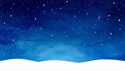 night sky with moon on watercolor art painting