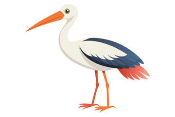 Stork Standing Tall A Detailed Vector Illustration of a Graceful Bird