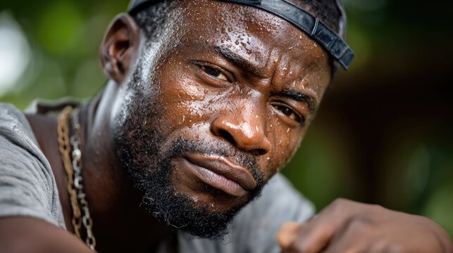A close-up portrait of an elderly blacksmith face