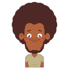 african american man doubt face cartoon cute