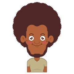 african american man smile face cartoon cute