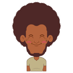 african american man smile face cartoon cute