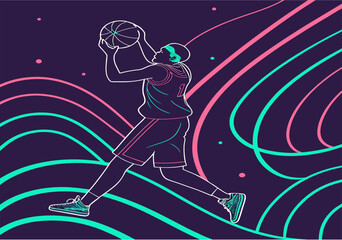 Neon Light Flow Abstract Vector Background

