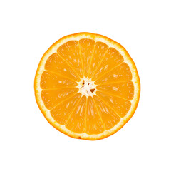 A single orange slice isolated on transparent background