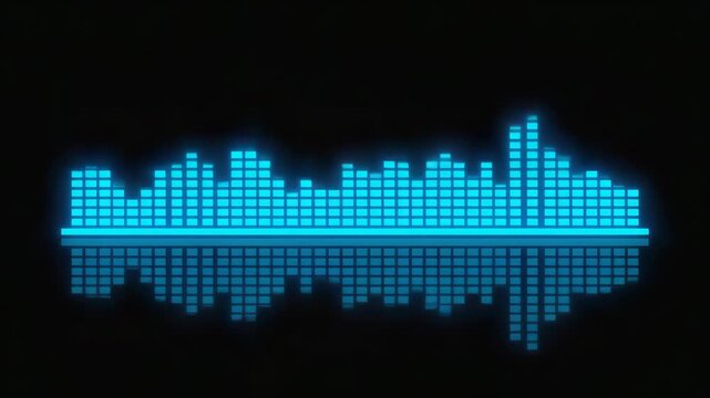 Thin Blue Audio VU Meters Glowing with Light in Digital Interface